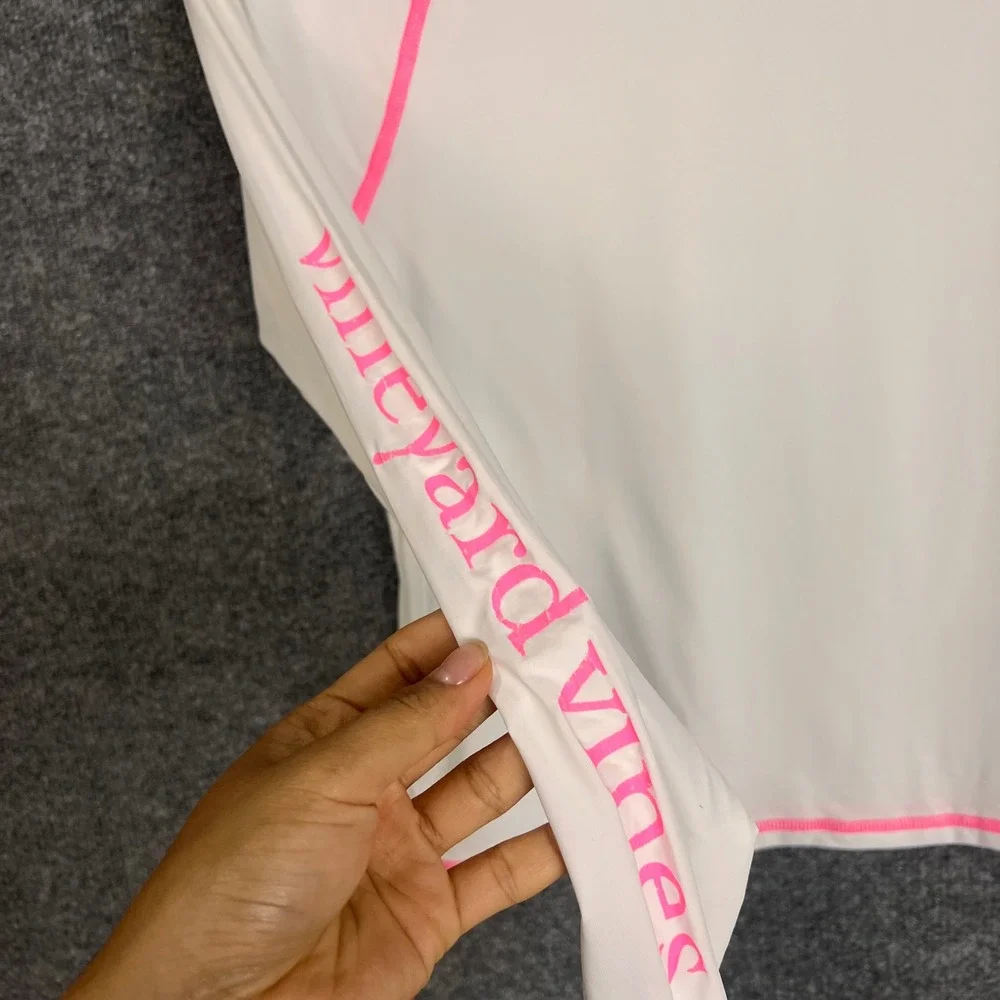 NEW Vineyard Vines Rash Guard Girls XL White NWT Long Sleeve Whale Swimwear